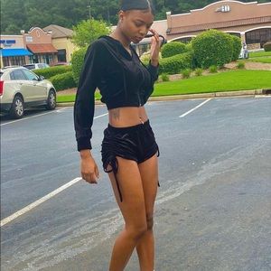 2 piece silk black set